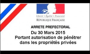 2015 Avril Arrêté préfectoral