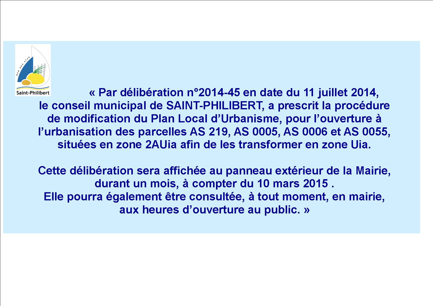 Mairie de Saint PhilibertModification du PLU Mairie de Saint Philibert