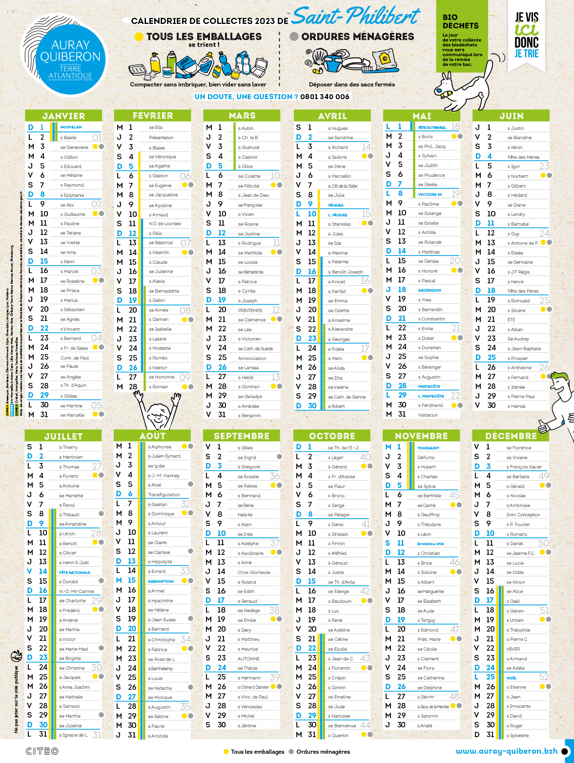 Calendrier Collecte 2023 site
